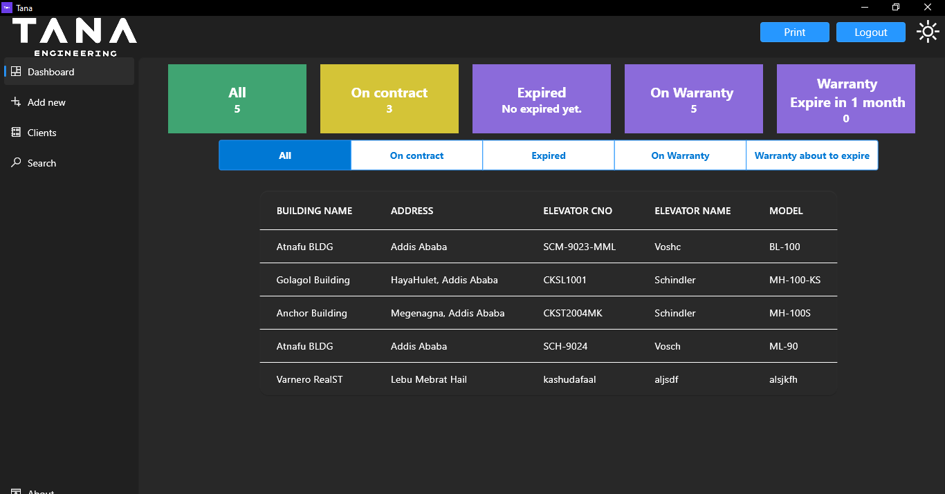 Elevetor Information Management System (Older Version)