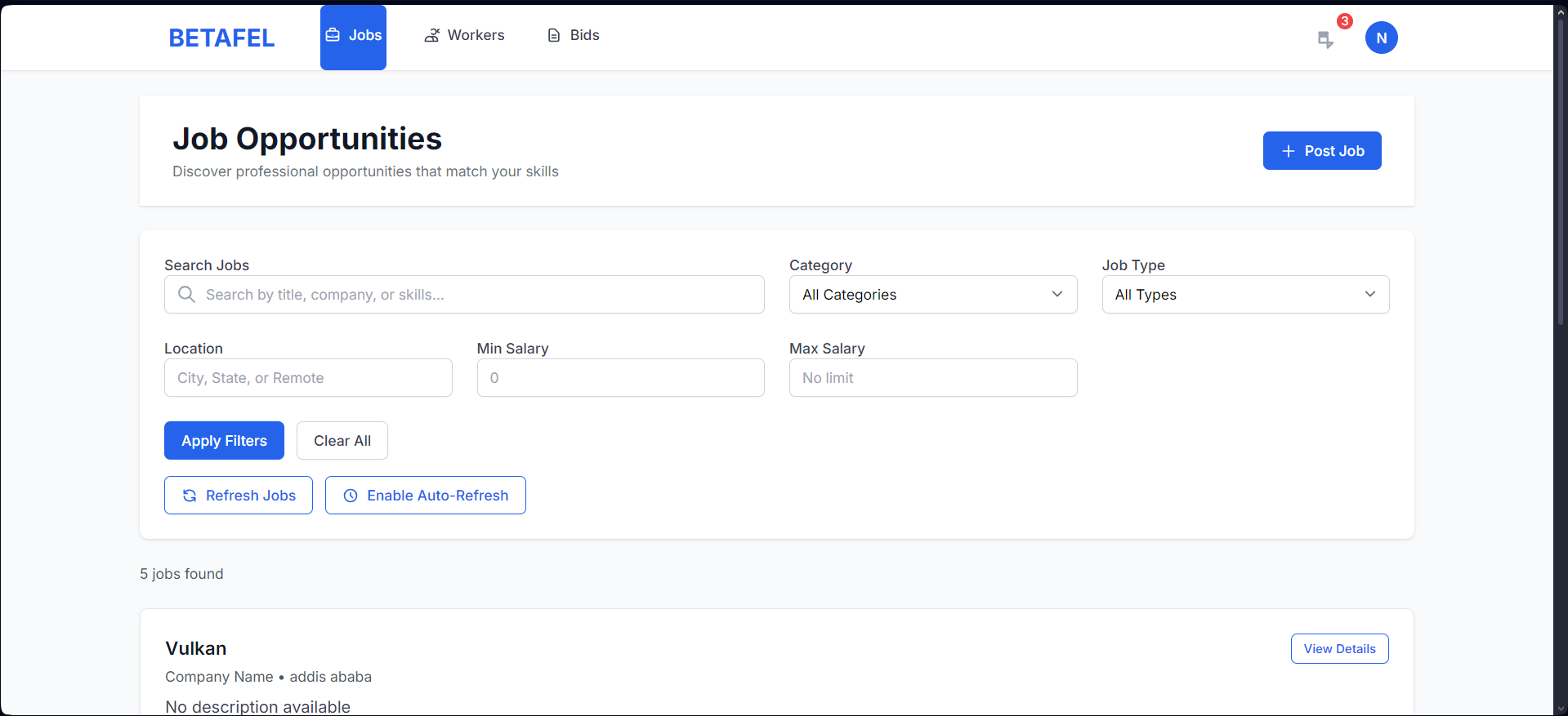 Job Platform For Ethiopia (Under Construction)